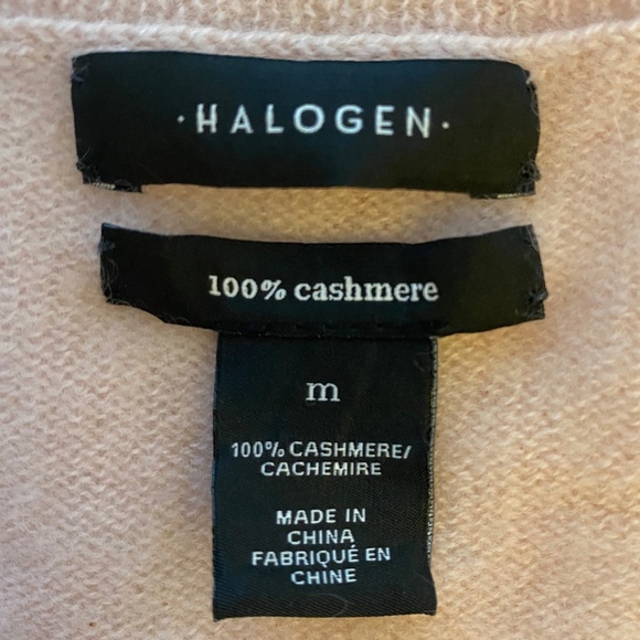 Halogen Nordstrom V-Neck 100% Cashmare Sweater Light Lavender Size M - Picture 7 of 14